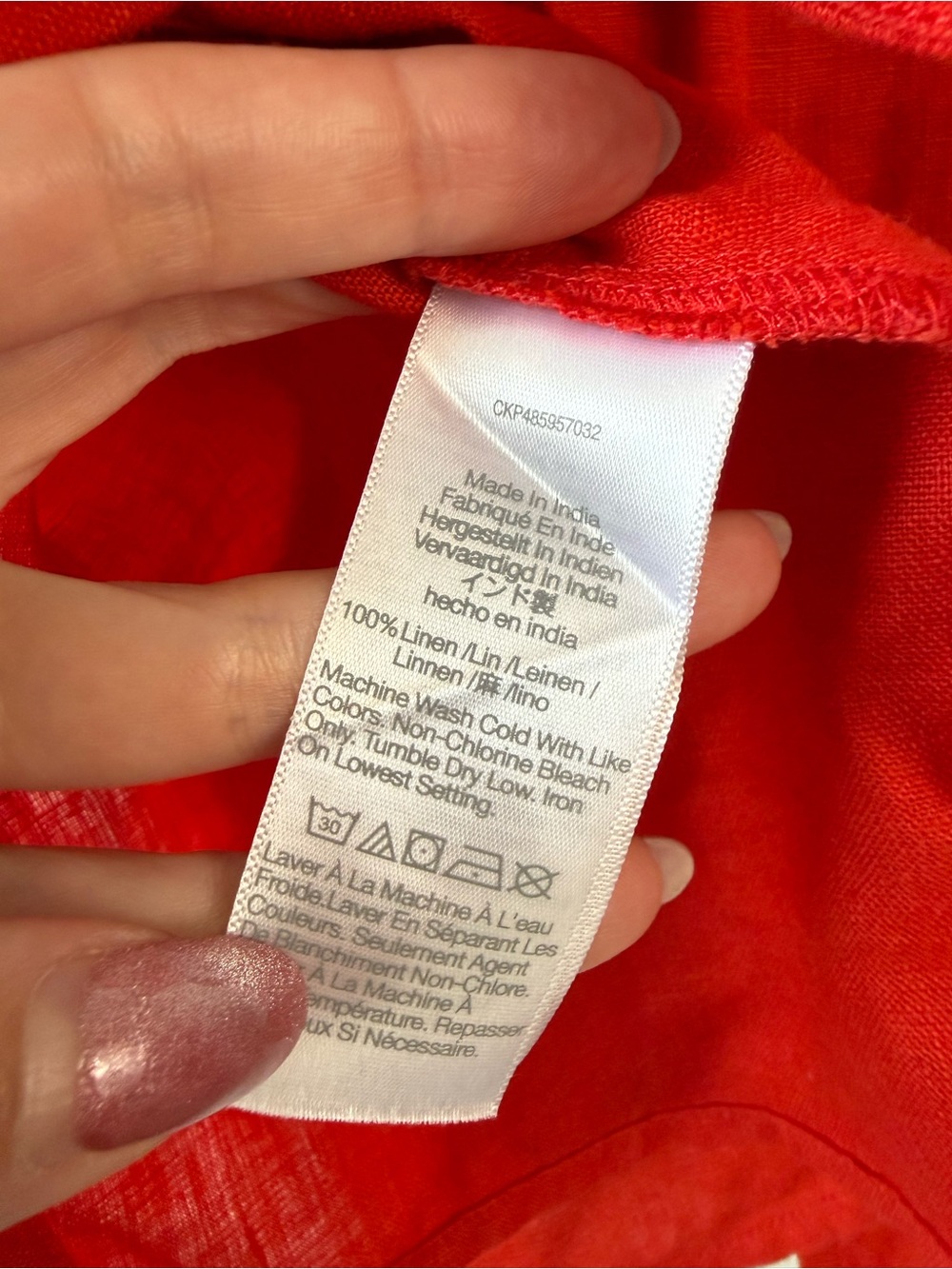 Madewell Tie Back Linen Tank Top Rouge Red 10 - Picture 6 of 8